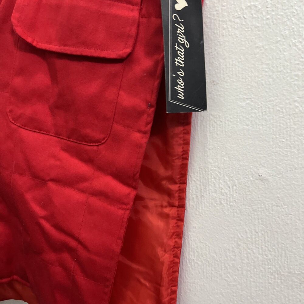 Who’s That Girl Vest Jacket Lined 2XL Red Zip Up - Picture 3 of 10